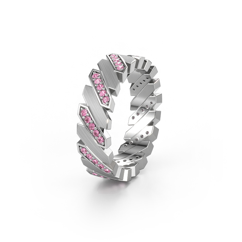 Image of Weddings ring WH2036L 950 platinum ±0.28x0.09in Pink sapphire