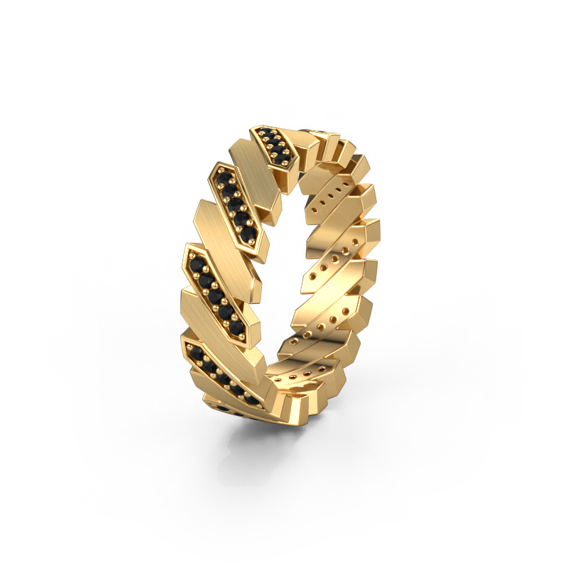 Afbeelding van Huwelijksring WH2036L 585 goud ±7x2.2 mm Zwarte diamant