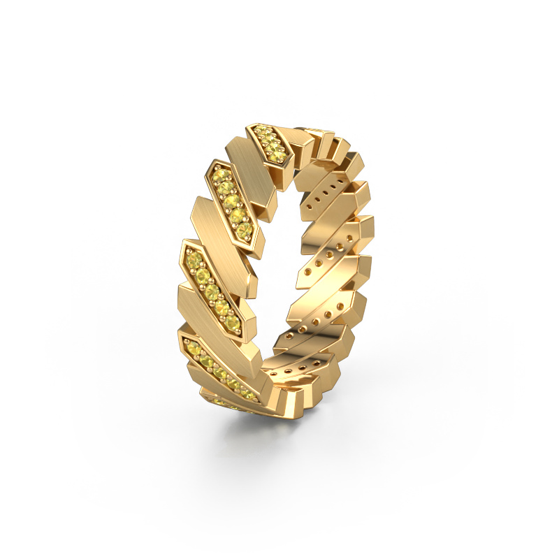 Image of Weddings ring WH2036L 585 gold ±0.28x0.09in Yellow sapphire