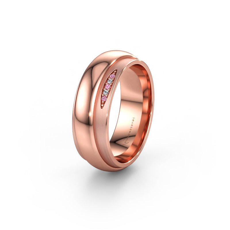 Immagine di Fede nuziale WH2038L 585 oro rosa ±7 x 2,4 mm Zaffiro rosa