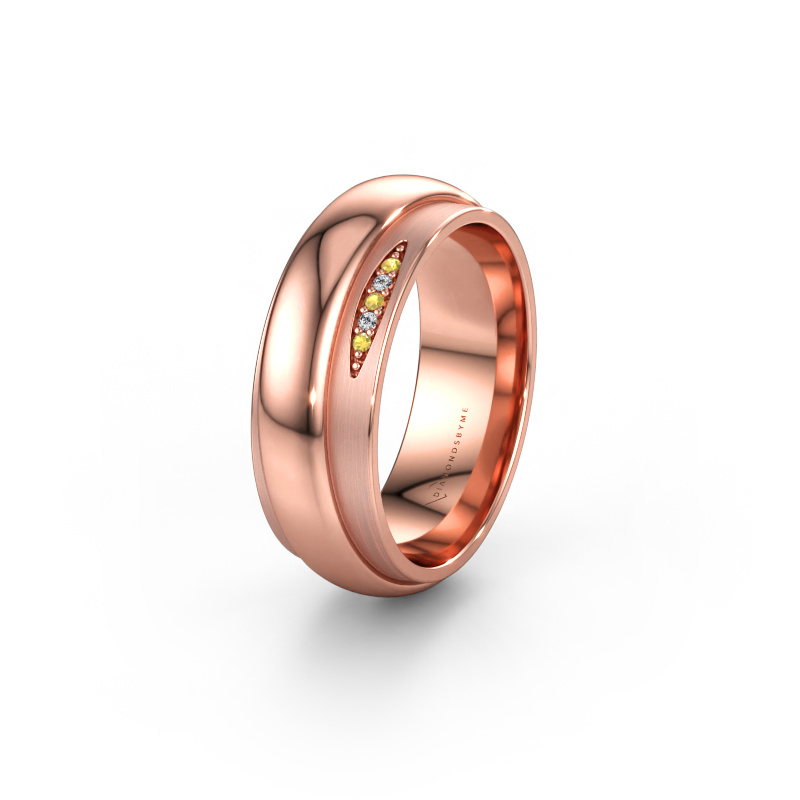Bild av Vigselring WH2038L 585 roséguld ±7 x 2,4 mm Gul safir