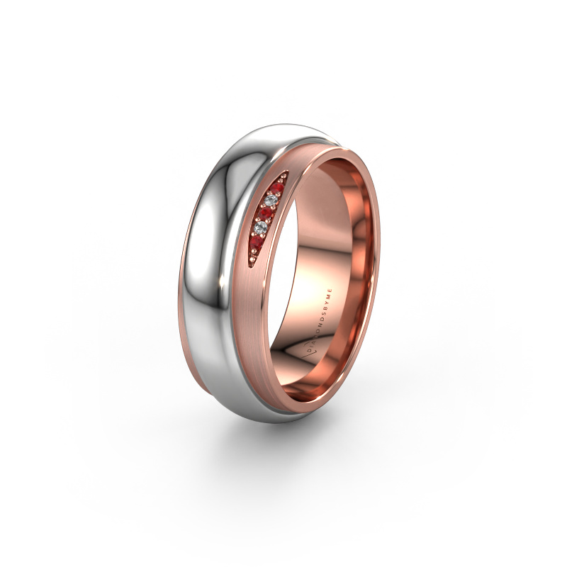 Image of Wedding ring WH2038L 585 rose gold ±7x2.4 mm Ruby