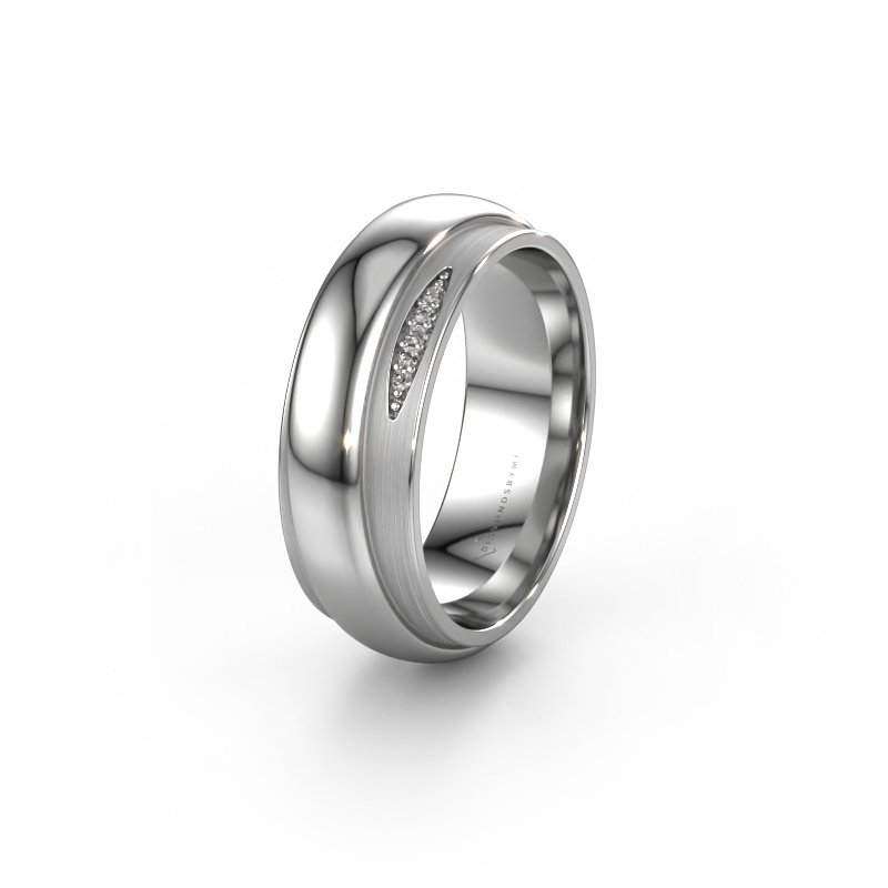 Afbeelding van Trouwring WH2038L 950 platina ±7x2.4 mm Zirkonia