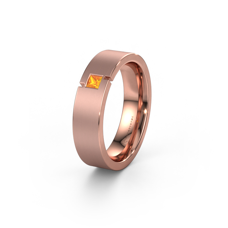Image of Wedding ring WH2040L 585 rose gold ±0.22x0.09in Citrin