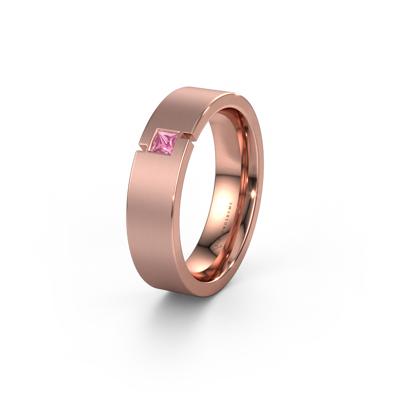 Image of Wedding ring WH2040L 585 rose gold ±0.22x0.09in Pink sapphire