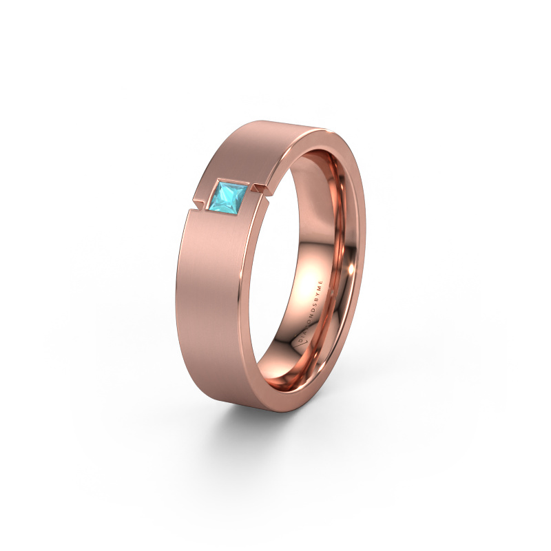 Image of Wedding ring WH2040L 585 rose gold ±0.22x0.09in Blue topaz
