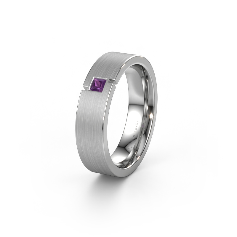 Image of Wedding ring WH2040L 585 white gold ±0.22x0.09in Amethyst