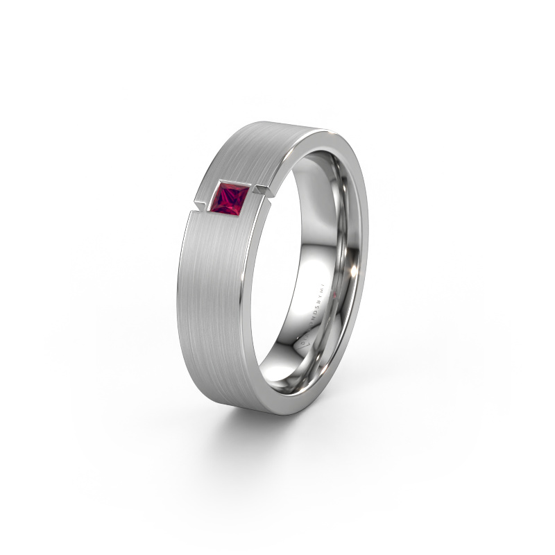 Image of Wedding ring WH2040L 950 platinum ±0.22x0.09in Rhodolite