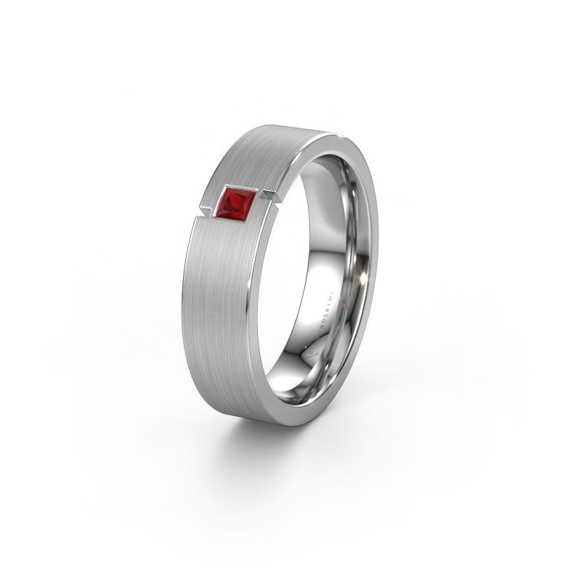 Image of Wedding ring WH2040L 585 white gold ±0.22x0.09in Ruby