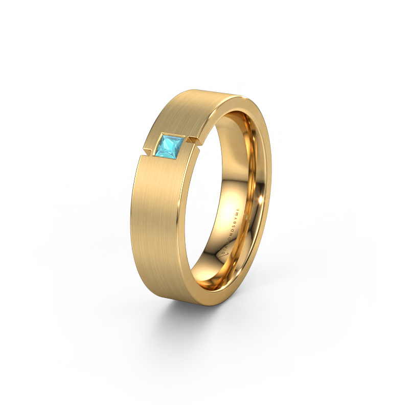 Image of Wedding ring WH2040L 585 gold ±5,5x2.2 mm Blue topaz