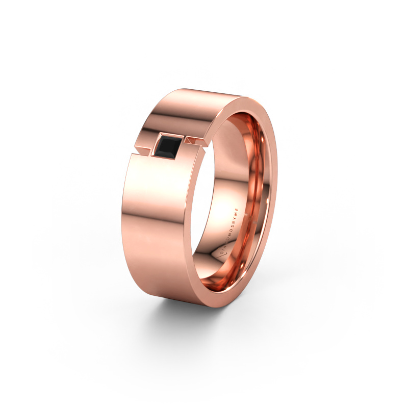 Immagine di Fede nuziale WH2042P 585 oro rosa ±7 x 2,4 mm Diamante nero