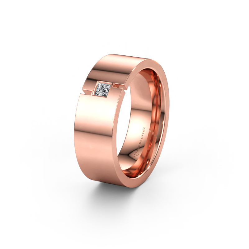 Immagine di Fede nuziale WH2042P 585 oro rosa ±7 x 2,4 mm Diamante lab grown