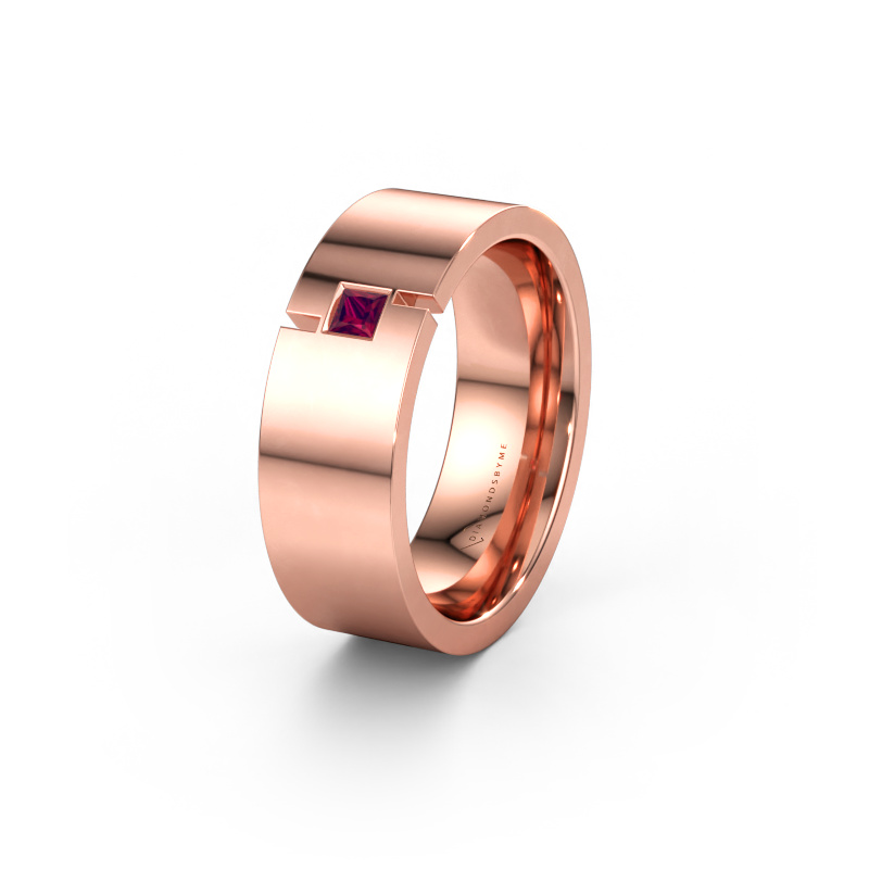 Immagine di Fede nuziale WH2042P 585 oro rosa ±7 x 2,4 mm Rodolite