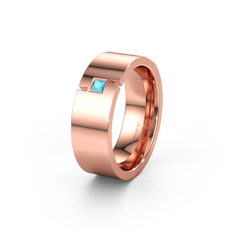 Bild av Vigselring WH2042P 585 roséguld ±7 x 2,4 mm Blå topas