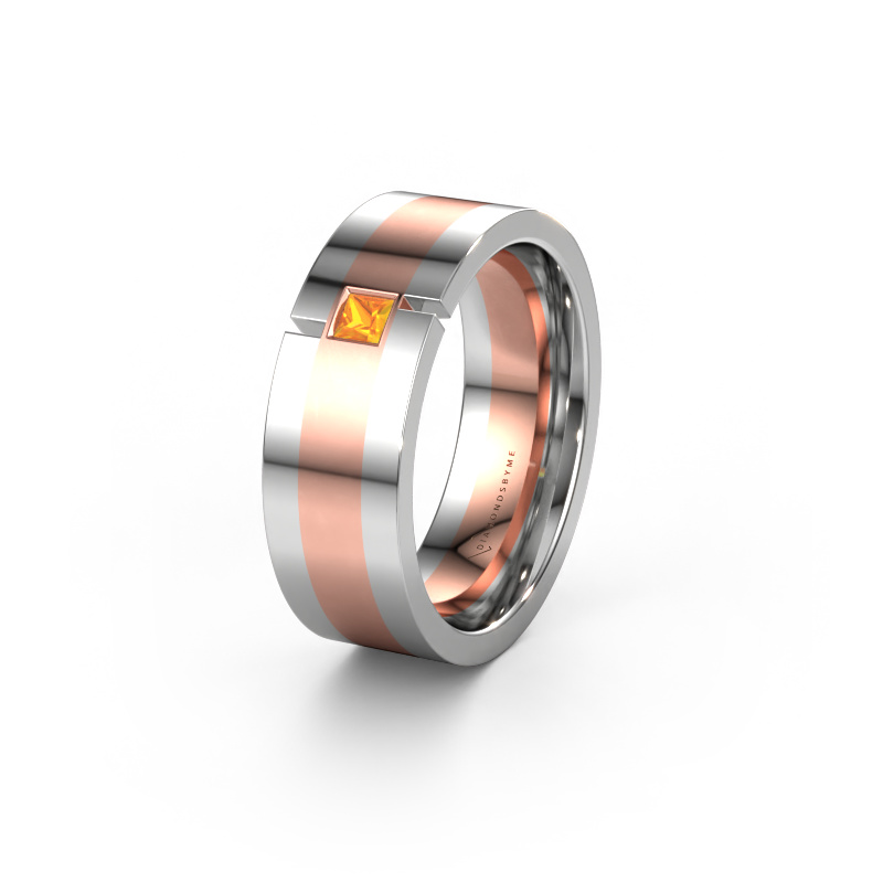 Image of Wedding ring WH2042P 585 rose gold ±0.28x0.09in Citrin