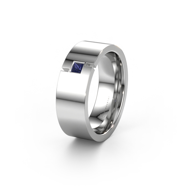 Image of Wedding ring WH2042P 585 white gold ±0.28x0.09in Sapphire