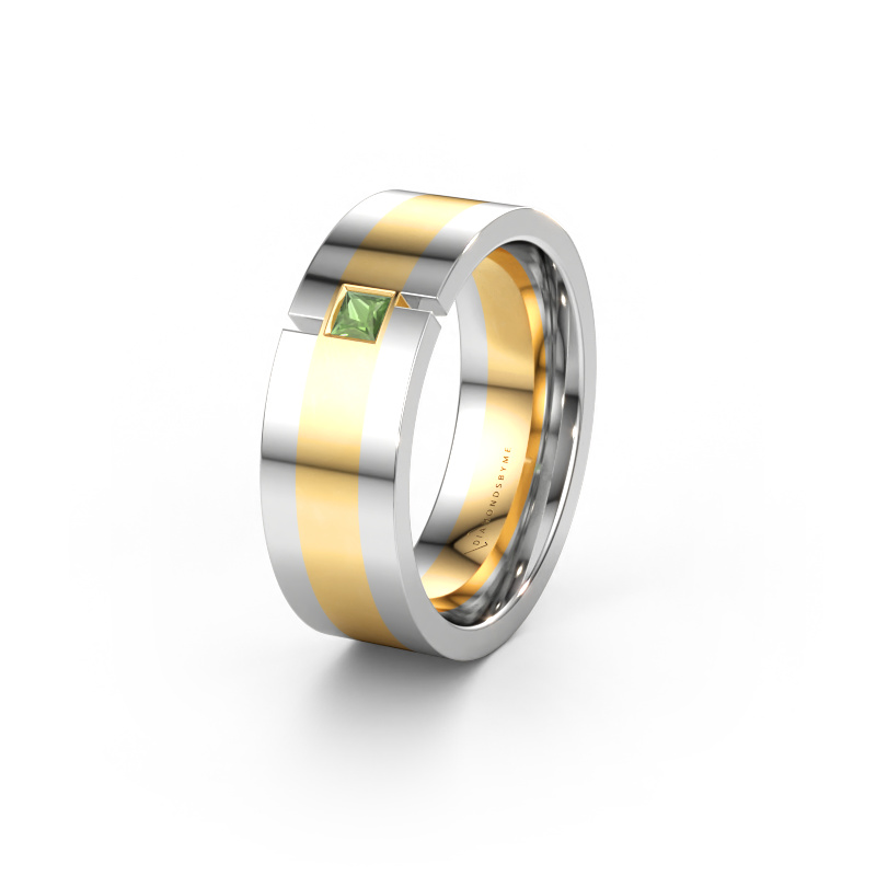 Immagine di Fede nuziale WH2042P 585 oro ±7 x 2,4 mm Tormalina verde