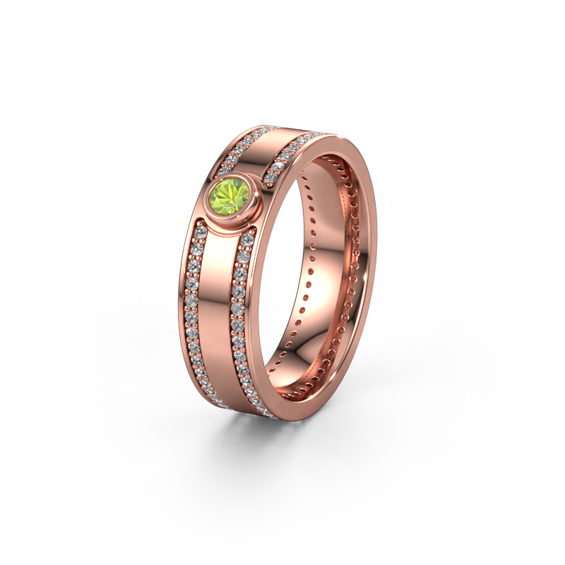 Image of Wedding ring WH2044P 585 rose gold ±0.24x0.08 in Peridot