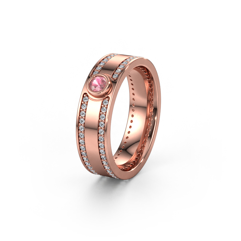Bild von Trauring WH2044P 585 Roségold ±6x2 mm Turmalin rosa