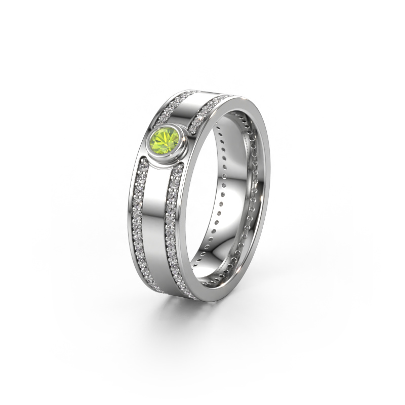 Bild von Trauring WH2044P 585 Weißgold ±6x2 mm Peridot