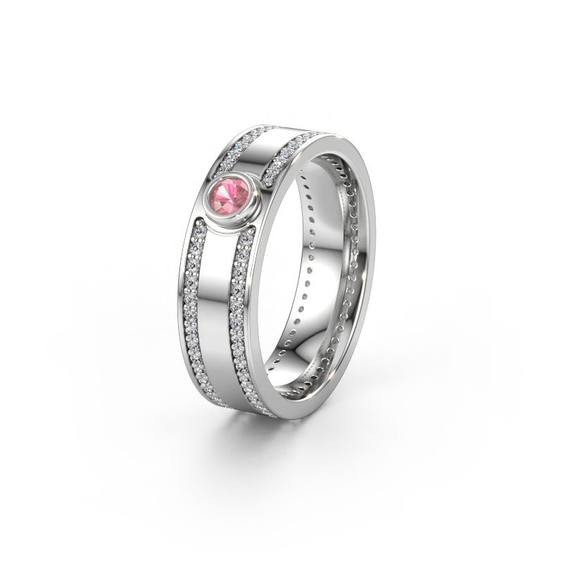 Immagine di Fede nuziale WH2044P 585 oro bianco ±6 x 2 mm Tormalina rosa
