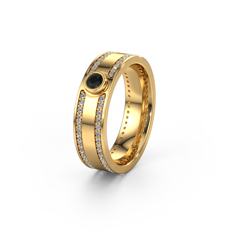 Bild von Trauring WH2044P 585 Gold ±6x2 mm Schwarz Diamant
