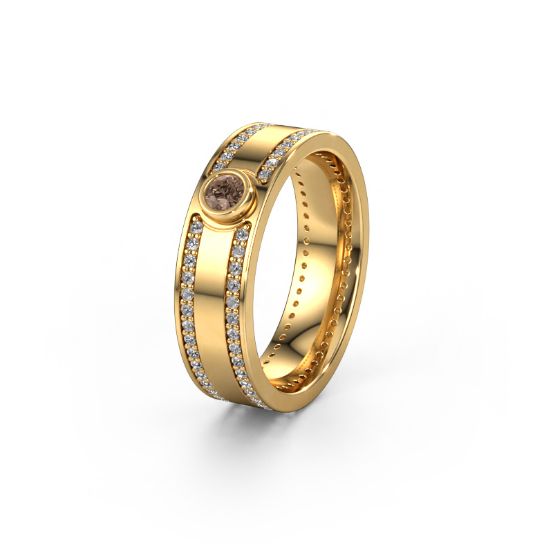 Bild von Trauring WH2044P 585 Gold ±6x2 mm Braun Diamant