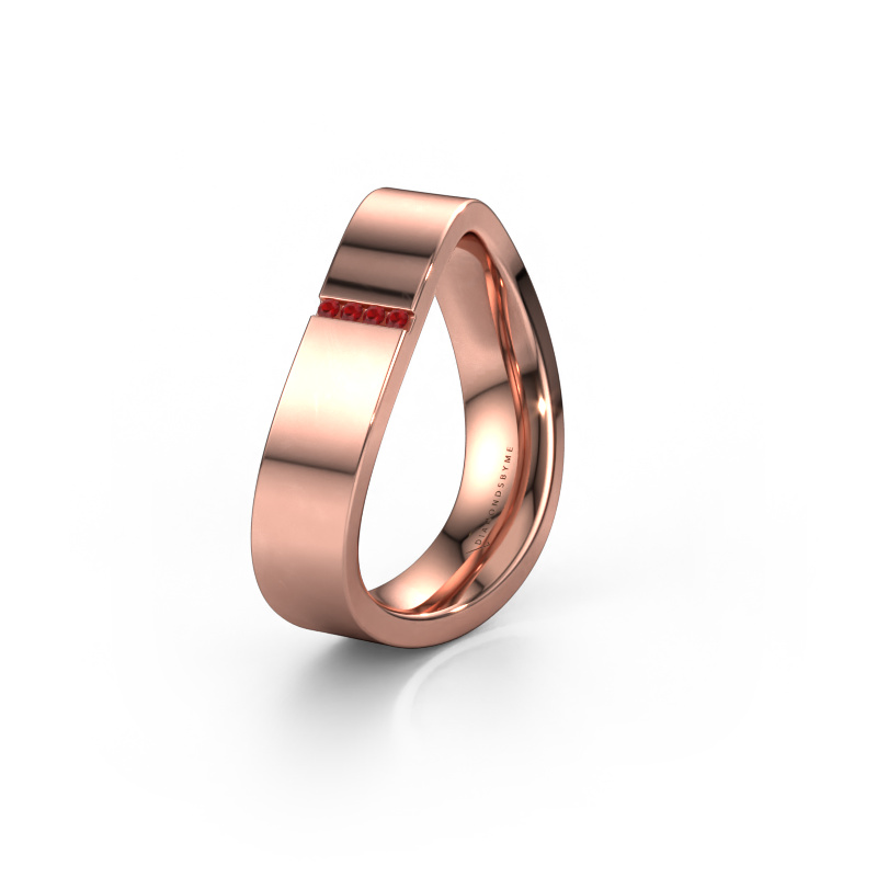 Image of Wedding ring WH2046LP 585 rose gold ±0.20x0.09in Ruby