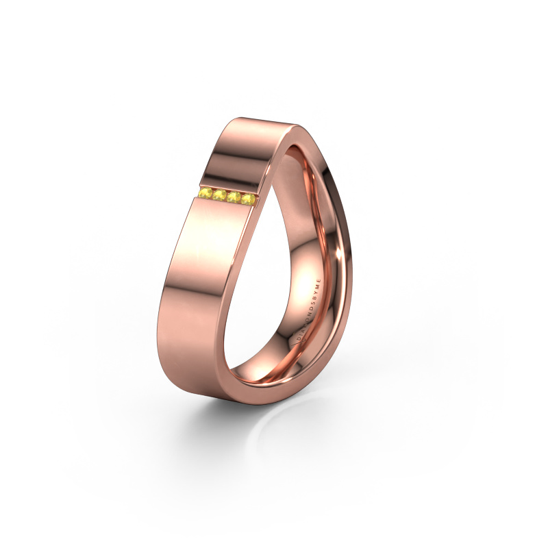 Image of Wedding ring WH2046LP 585 rose gold ±0.20x0.09in Yellow sapphire