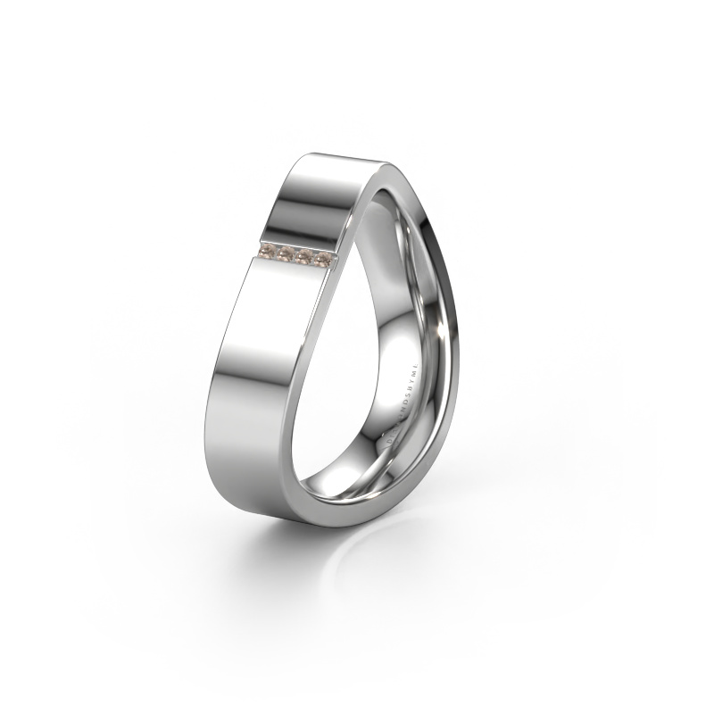Afbeelding van Trouwring WH2046LP 950 platina ±5x2.2 mm Bruine diamant