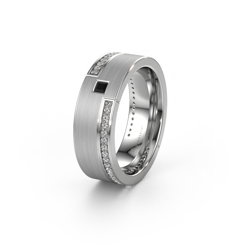 Image of Wedding ring WH2048L17DM 585 white gold ±0.28x0.09in Black diamond