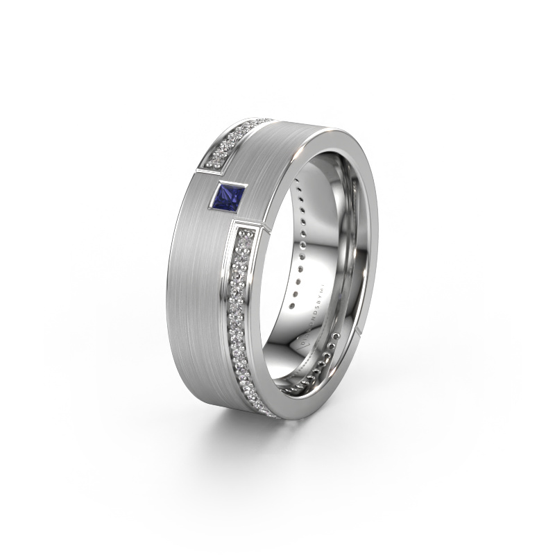 Image of Wedding ring WH2048L17DM 950 platinum ±0.28x0.09in Sapphire