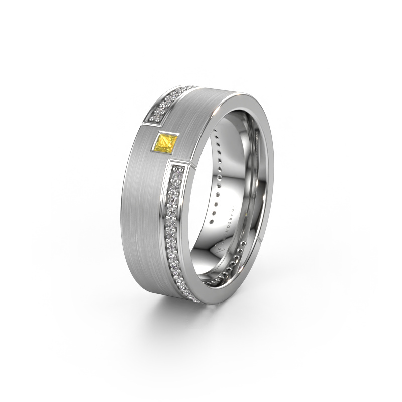 Bild von Ehering WH2048L17DM 585 Weißgold ±7x2.4 mm Gelb Saphir