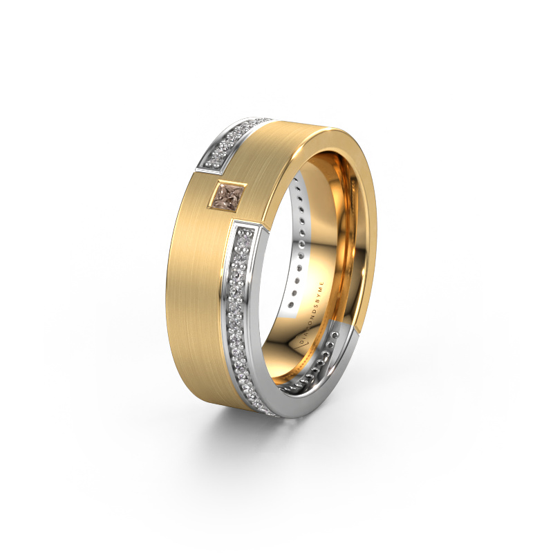 Bild von Ehering WH2048L17DM 585 Gold ±7x2.4 mm Braun Diamant