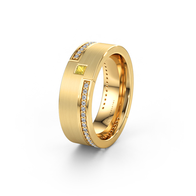 Bild av Vigselring WH2048L17DM 585 gult guld ±7 x 2,4 mm Gul safir