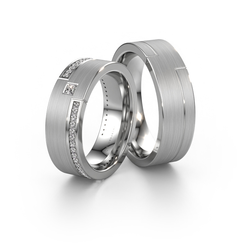 Image de Set Alliances WH2048LM17DM ±7x2.4 mm 14 Carat or blanc Diamant 0.05 crt