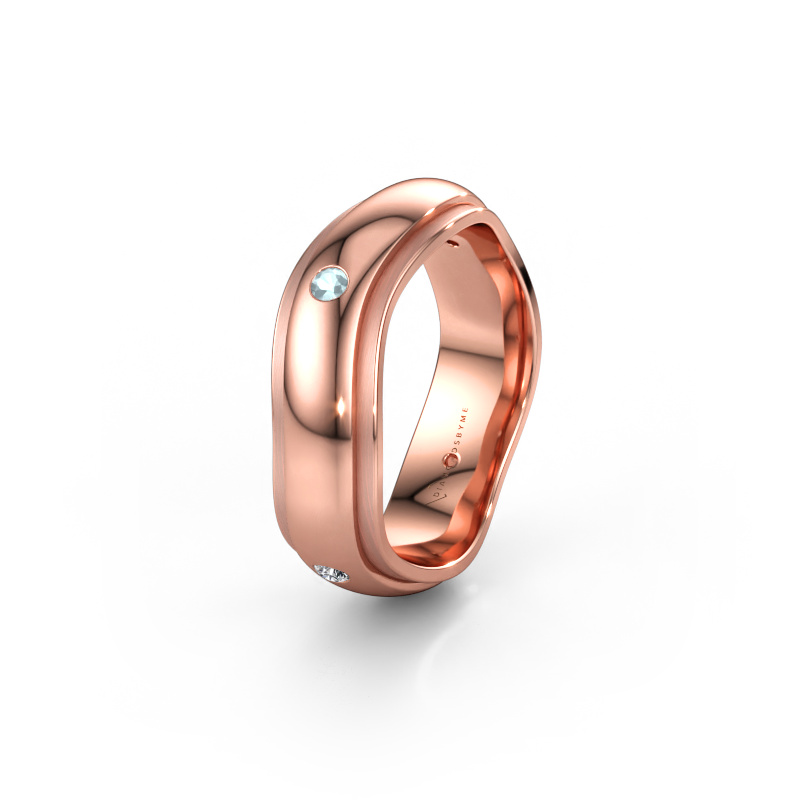 Bild av Vigselring WH2050L26DP 585 roséguld ±6 x 2,4 mm Akvamarin