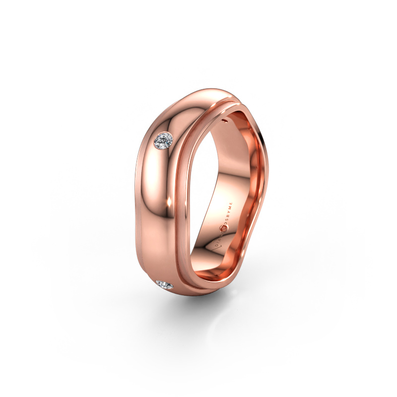 Immagine di Fede nuziale WH2050L26DP 585 oro rosa ±6 x 2,4 mm Diamante lab grown