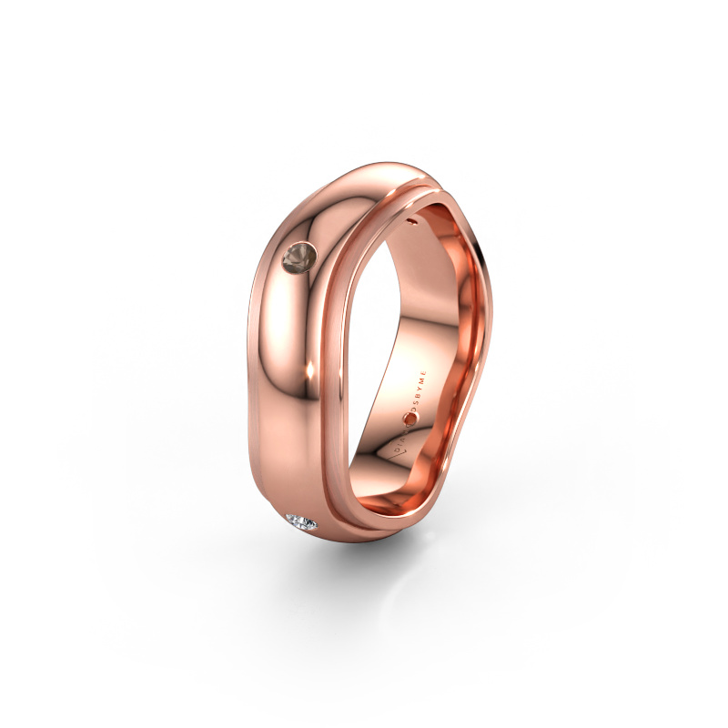 Immagine di Fede nuziale WH2050L26DP 585 oro rosa ±6 x 2,4 mm Quarzo fumé