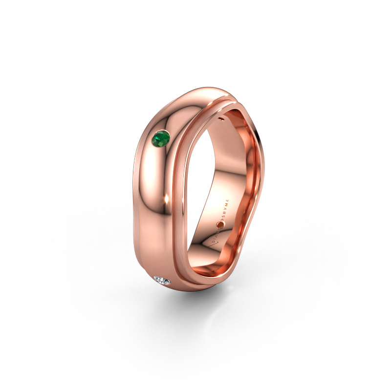 Immagine di Fede nuziale WH2050L26DP 585 oro rosa ±6 x 2,4 mm Smeraldo