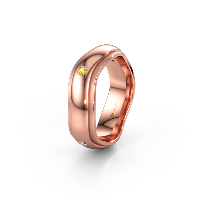 Immagine di Fede nuziale WH2050L26DP 585 oro rosa ±6 x 2,4 mm Zaffiro giallo