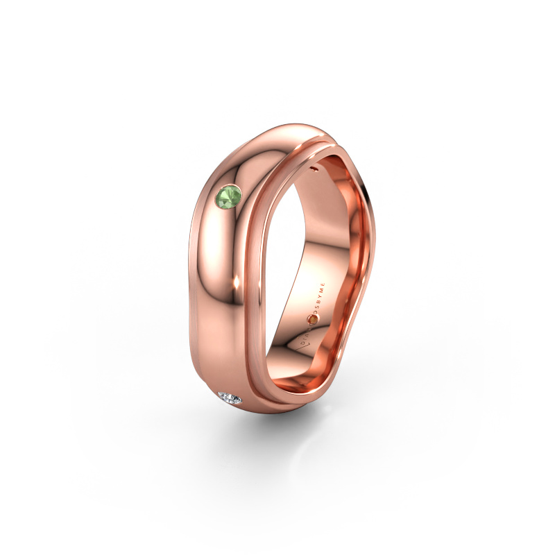 Immagine di Fede nuziale WH2050L26DP 585 oro rosa ±6 x 2,4 mm Tormalina verde