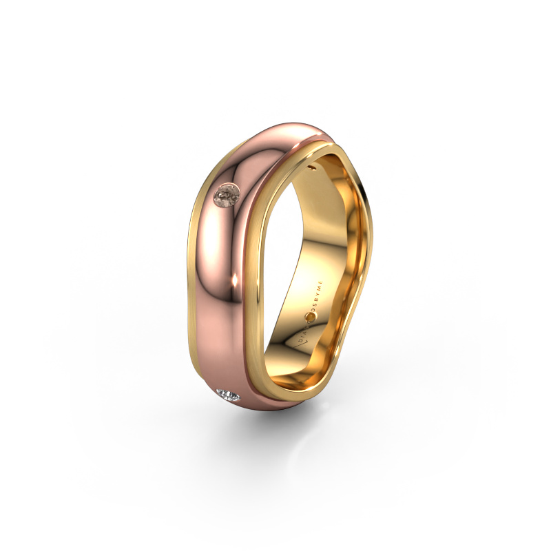 Afbeelding van Trouwring WH2050L26DP 585 rosé goud ±6x2.4 mm Bruine diamant