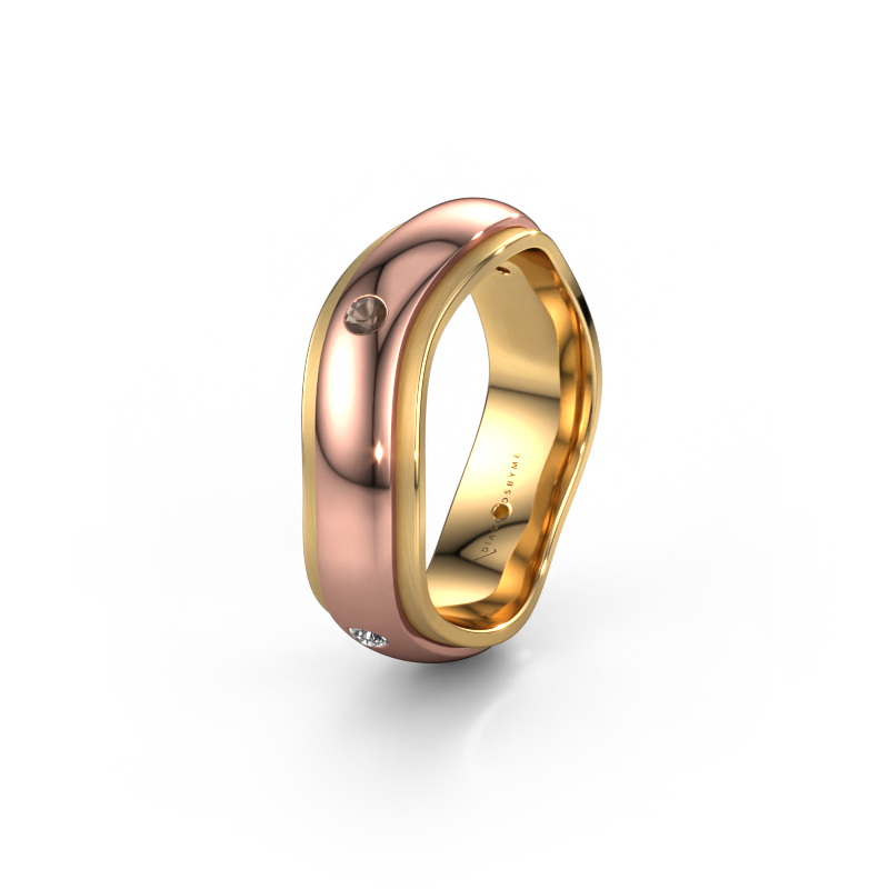 Bild von Ehering WH2050L26DP 585 Roségold ±6x2.4 mm Rauchquarz