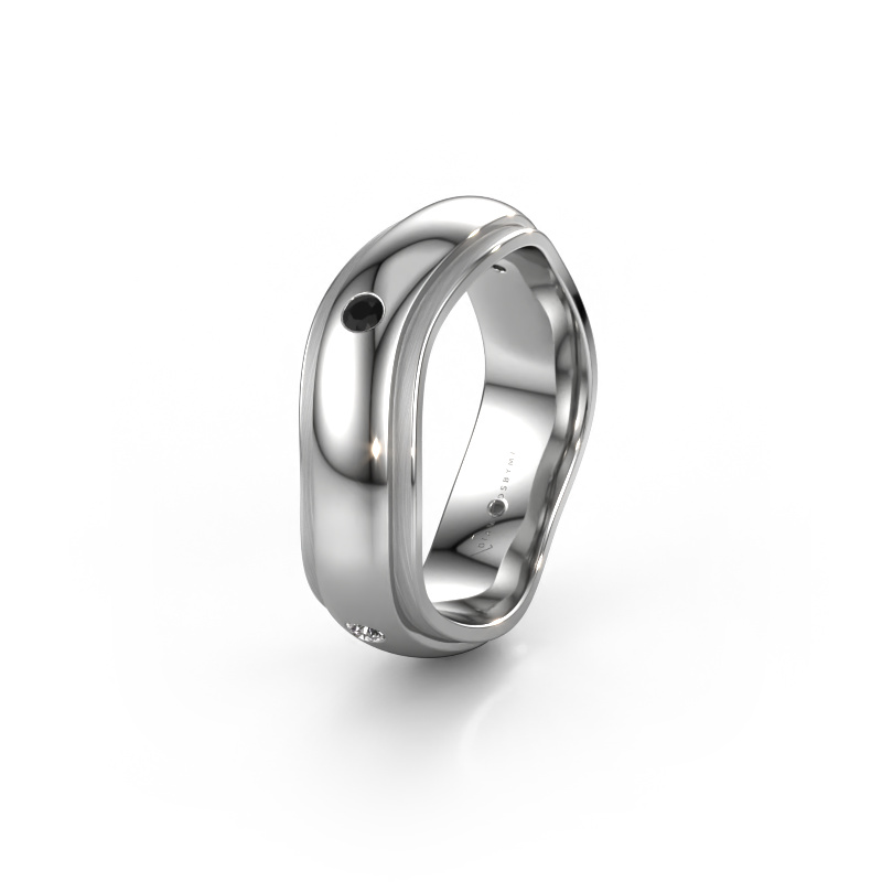 Bild von Ehering WH2050L26DP 950 Platin ±6x2.4 mm Schwarz Diamant