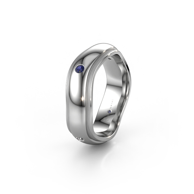 Image of Wedding ring WH2050L26DP 950 platinum ±6x2.4 mm Sapphire