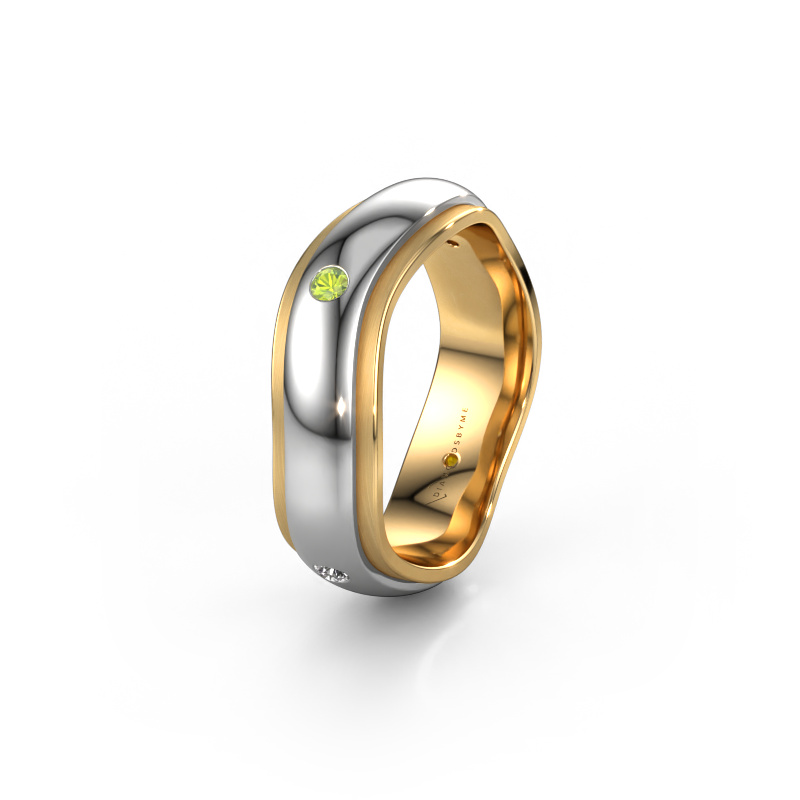 Image of Wedding ring WH2050L26DP 585 white gold ±6x2.4 mm Peridot