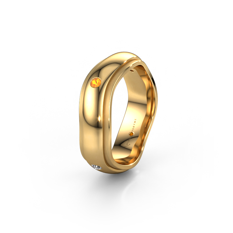 Image of Wedding ring WH2050L26DP 585 gold ±0.24x0.09in Citrin
