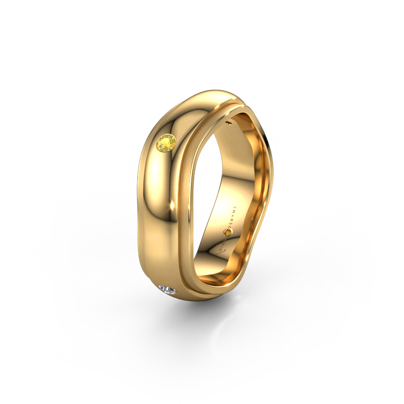 Image of Wedding ring WH2050L26DP 585 gold ±0.24x0.09in Yellow sapphire