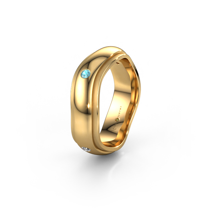 Bild von Ehering WH2050L26DP 585 Gold ±6x2.4 mm Blau Topas